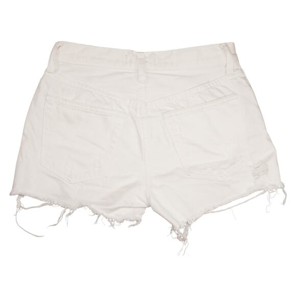 We The Free Distressed White Denim Cutoff Shorts Size 25 Button Fly - Picture 2 of 5